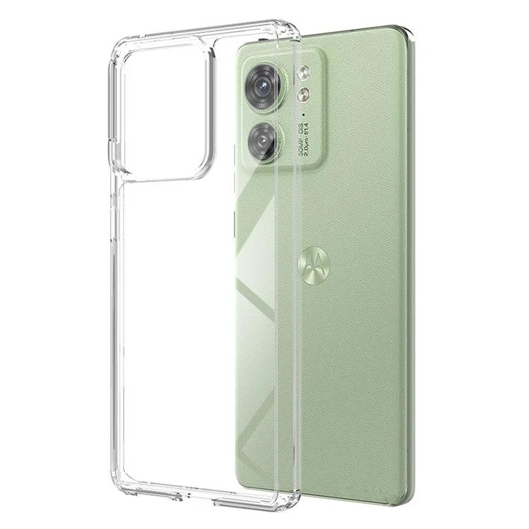 Para Motorola Edge 40 5G Funda Transparente de TPU Parachoques Carcasa Acrílica Trasera