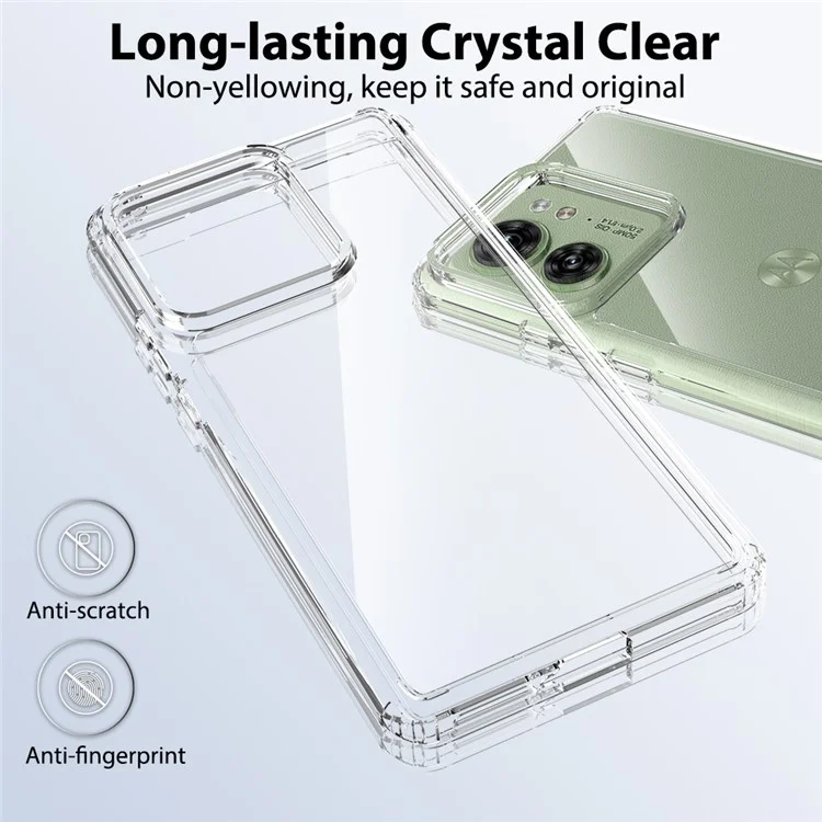 Para Motorola Edge 40 5G Funda Transparente de TPU Parachoques Carcasa Acrílica Trasera