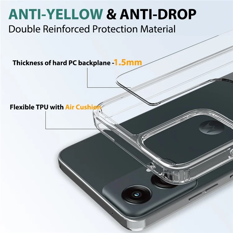 Para Motorola Moto G 5G (2024) Tpu+tampa de Telefone Transparente Acrílico Anti-drop