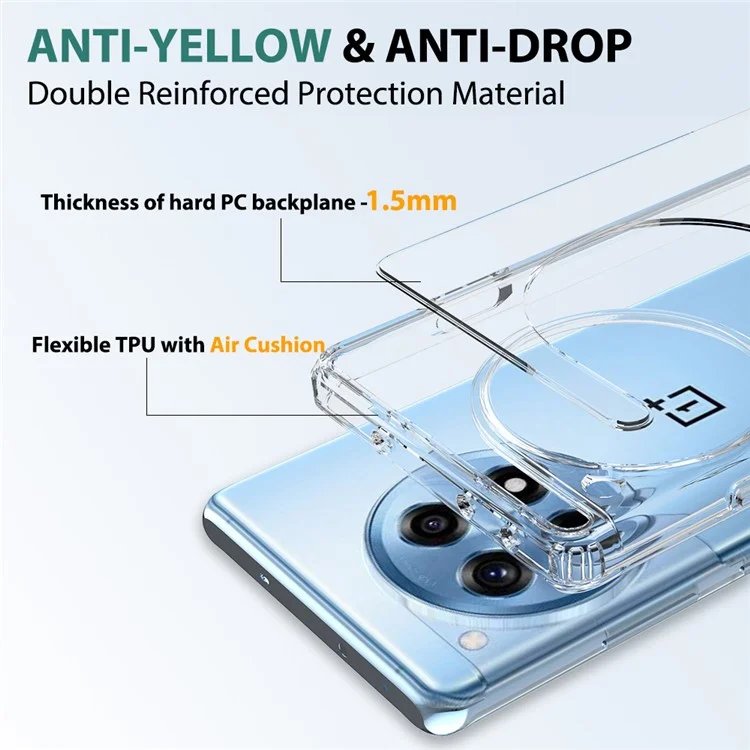 For OnePlus Ace 3 5G / 12R 5G Clear Case TPU+Acrylic Protective Phone Cover