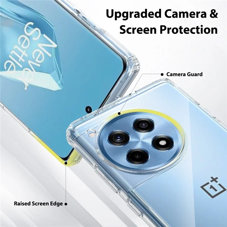 For OnePlus Ace 3 5G / 12R 5G Clear Case TPU+Acrylic Protective Phone Cover