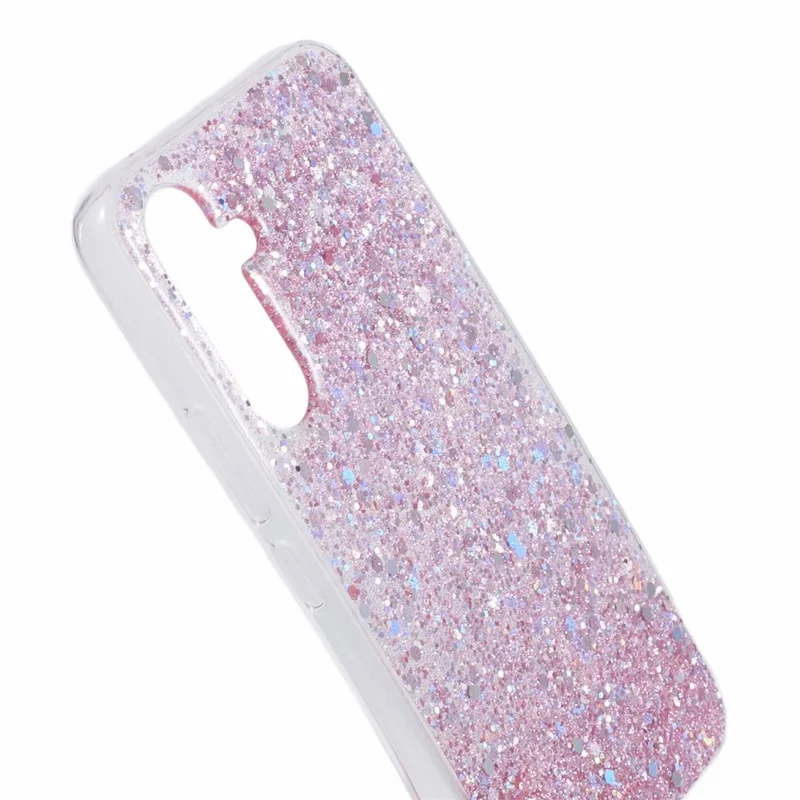 For Samsung Galaxy A15 4G / 5G Case Bump Proof Glittery Phone TPU Cover - Pink