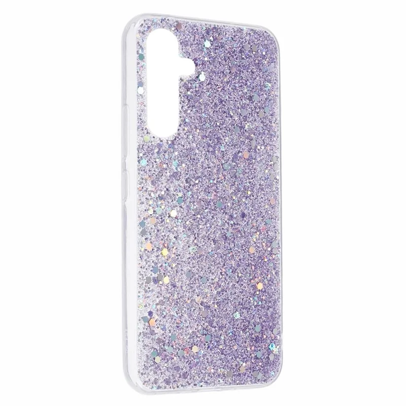 For Samsung Galaxy A15 4G / 5G Case Bump Proof Glittery Phone TPU Cover - Purple