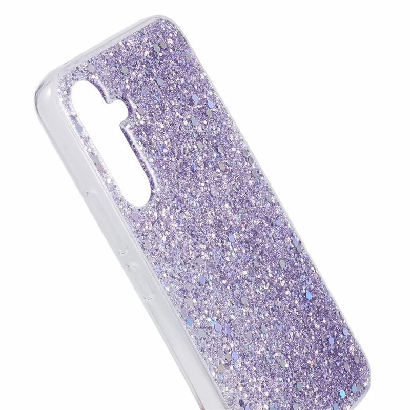 For Samsung Galaxy A15 4G / 5G Case Bump Proof Glittery Phone TPU Cover - Purple