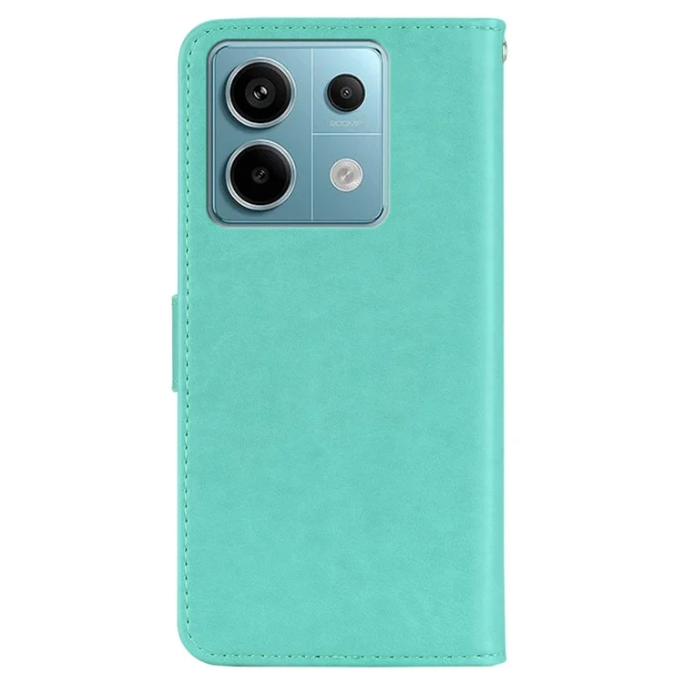 Para Xiaomi Redmi Note 13 Pro 4G / Poco M6 Pro 4G Funda Billetera con Diamantes de Imitación con Soporte - Cian