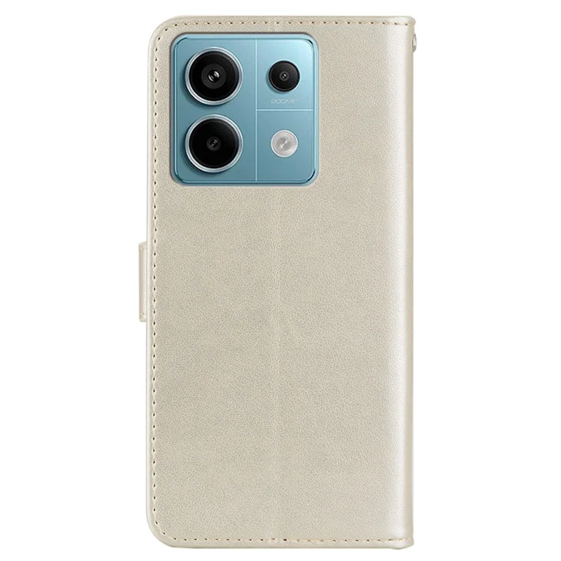 For Xiaomi Redmi Note 13 4G Case Rhinestone Leather Phone Cover Owl Flower Pattern - Gold