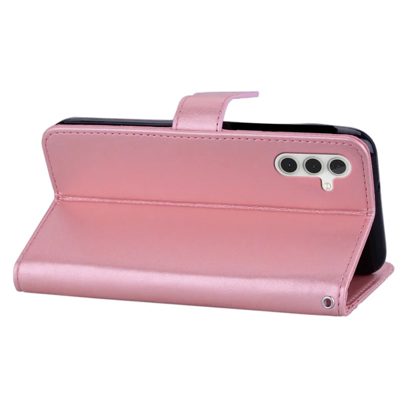 For Samsung Galaxy A35 5G Leather Case Owl Imprinted Wallet Flip Phone Cover - Rose Gold