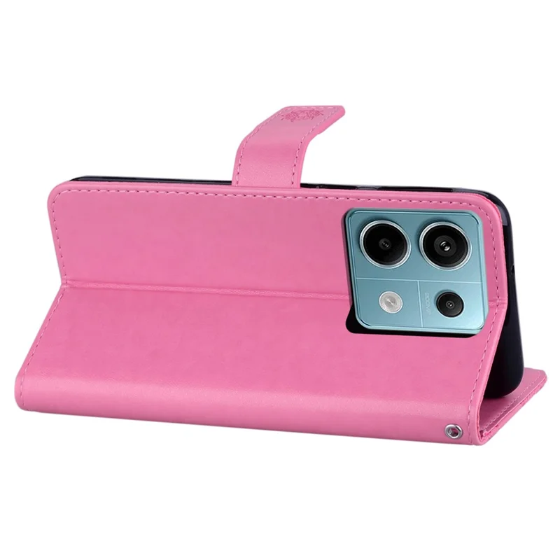 For Xiaomi Redmi Note 13 5G Case Owl Pattern Imprinted Leather Wallet Phone Cover - Rose