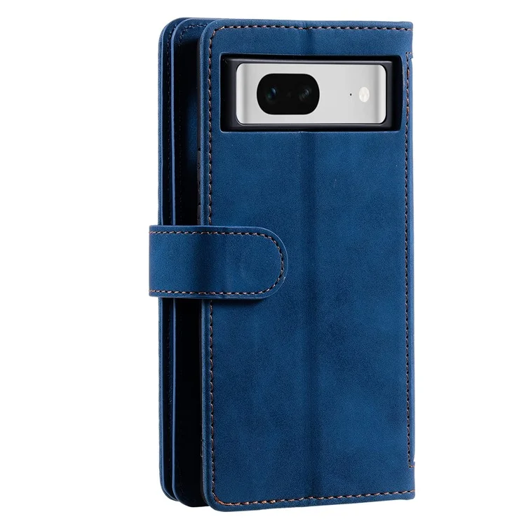 Per Google Pixel 9 / Pixel 9 Pro Custodia Portafoglio per Telefono con Cerniera in Pelle con 9 Slot per Schede - Blu