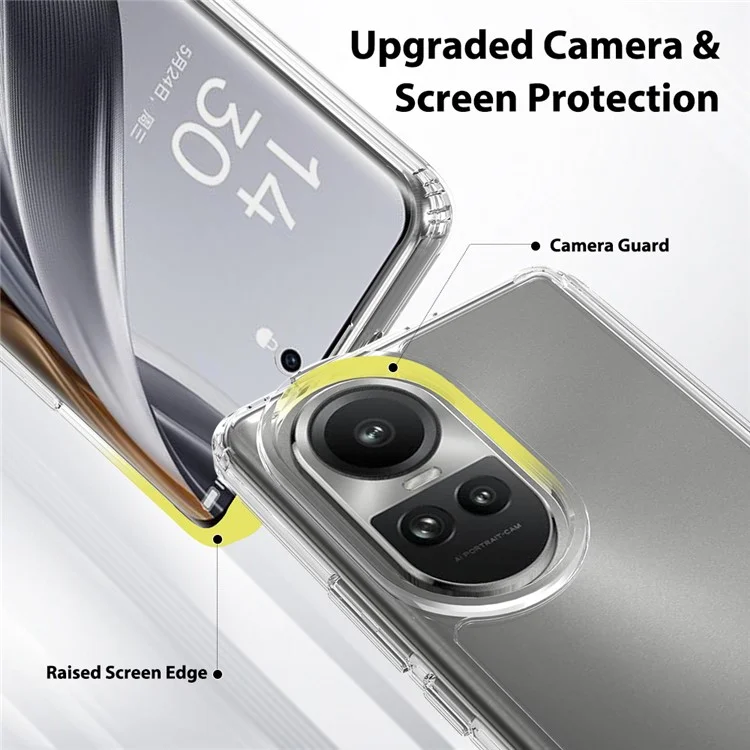 Для Oppo Reno10 5G (Global) / Reno10 Pro 5G (Global) Чехол TPU+Акриловая прозрачная телефонная крышка