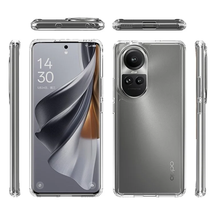 Для Oppo Reno10 5G (Global) / Reno10 Pro 5G (Global) Чехол TPU+Акриловая прозрачная телефонная крышка
