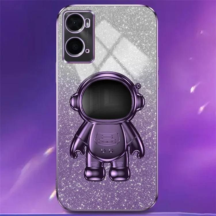 Für Oppo A36 / A76 / Realme 9i 5G Astronaut Kickstand PC+TPU Schutzhülle mit Fallschutz - Lila