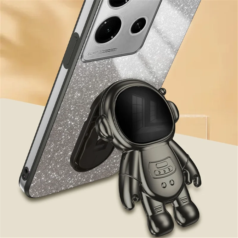 For Infinix Note 30i 4G Drop Protection Phone Case Glitter Powder PC+TPU Phone Shell - Black