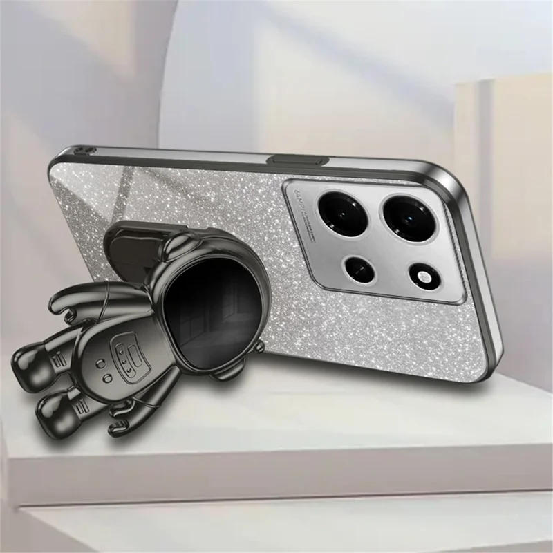 For Infinix Note 30i 4G Drop Protection Phone Case Glitter Powder PC+TPU Phone Shell - Black