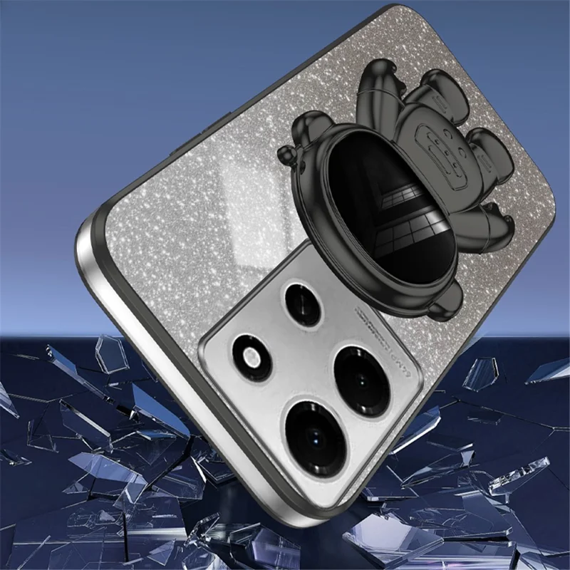 For Infinix Note 30i 4G Drop Protection Phone Case Glitter Powder PC+TPU Phone Shell - Black