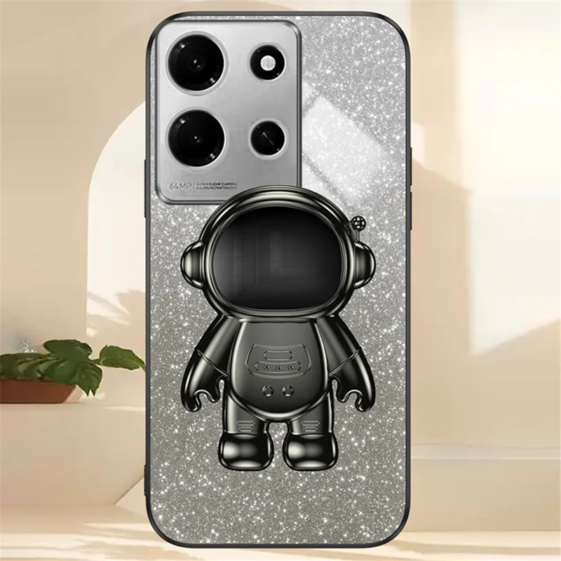 For Infinix Note 30i 4G Drop Protection Phone Case Glitter Powder PC+TPU Phone Shell - Black