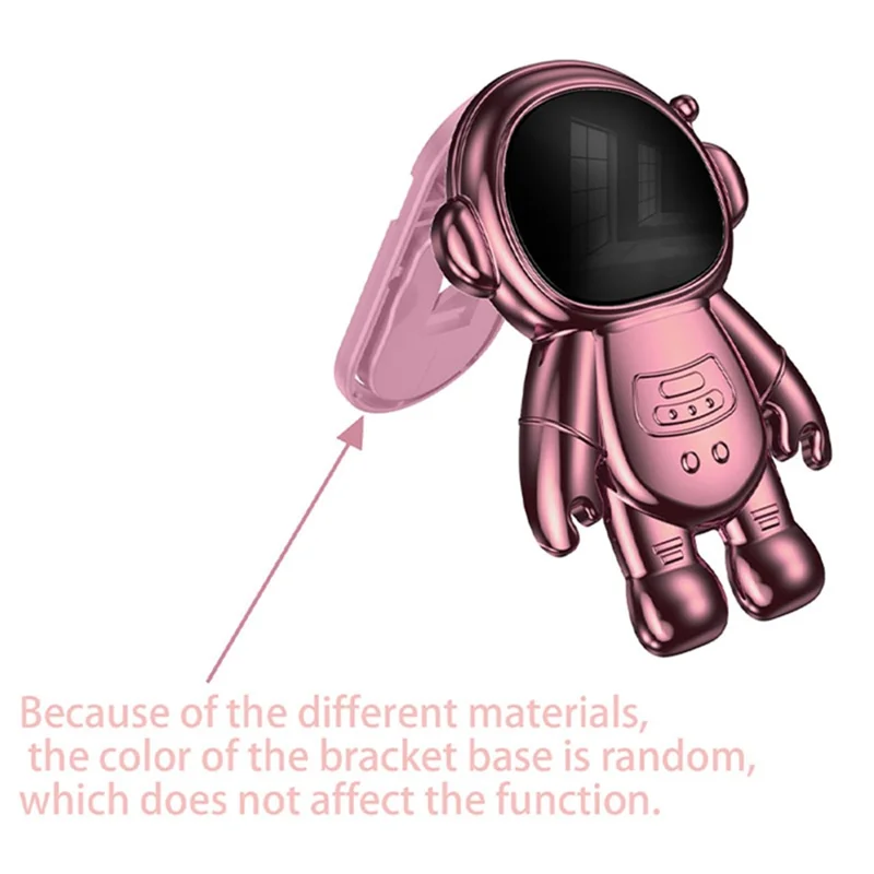 For vivo Y11 (2023) PC+TPU Case with Kickstand Shockproof Cartoon Astronaut Phone Shell - Pink