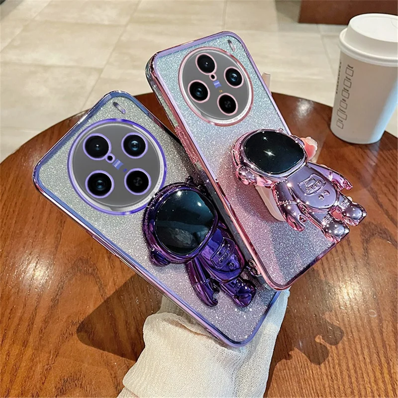 Drop Protection Cover for vivo X100 Pro 5G Astronaut Kickstand PC+TPU Case Anti-Scratch Phone Shell - Blue