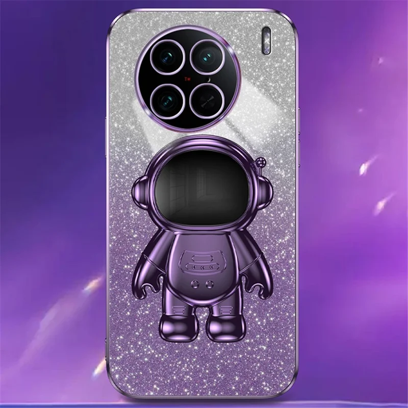 Kickstand Phone Case for vivo X90 Pro 5G Shockproof PC+TPU Cover Dustproof Phone Shell - Purple