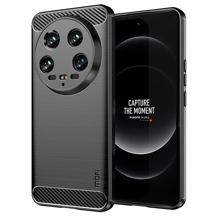MOFI JK TPU Series-1 Для Xiaomi 14 Ultra TPU Чехол Защитный Чехол для телефона с текстурой углеродного волокна - Черный
