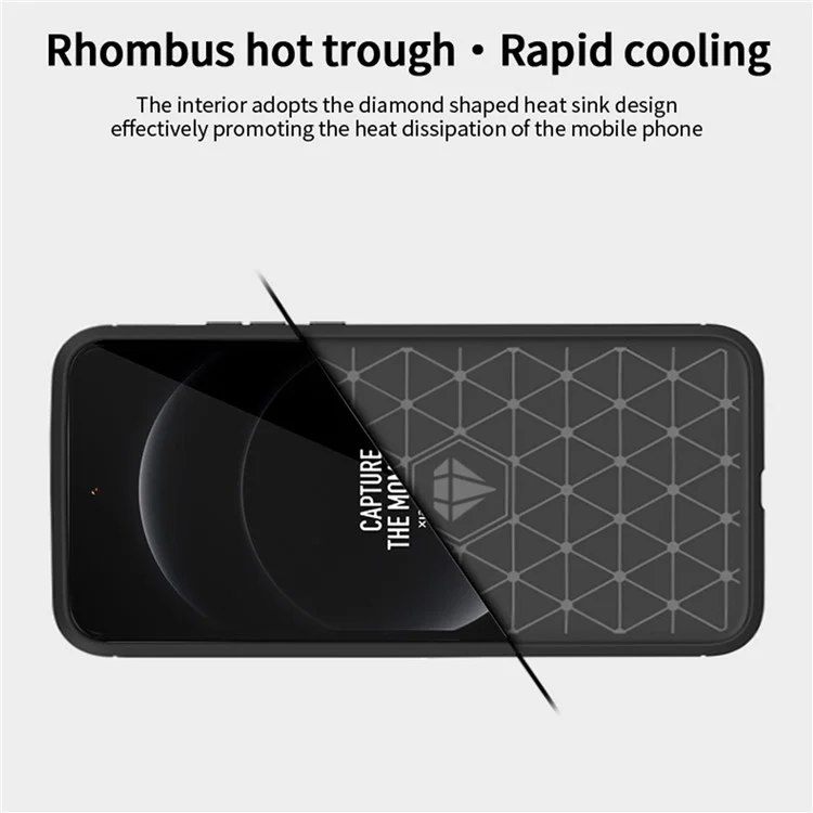 MOFI JK TPU Series-1 Для Xiaomi 14 Ultra TPU Чехол Защитный Чехол для телефона с текстурой углеродного волокна - Черный