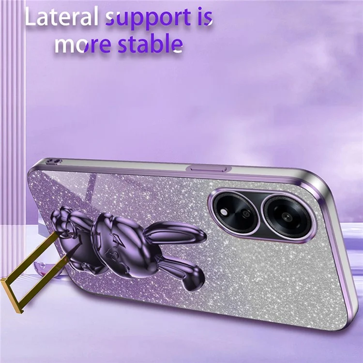 Für Oppo A1 5G / A98 5G / F23 5G / A58 4G Handyhülle Kaninchen-Design PC+TPU Ständer-Abdeckung - Lila