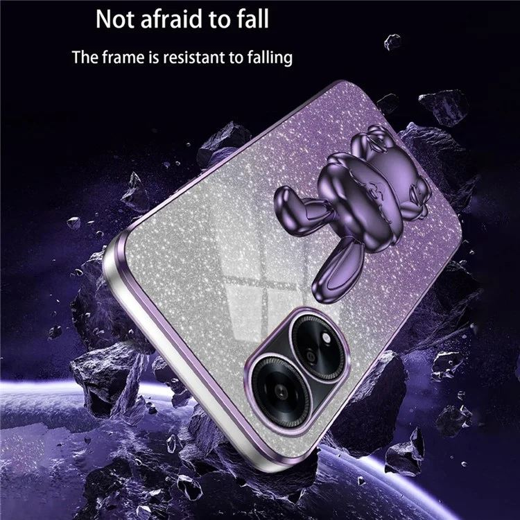 Für Oppo A1 5G / A98 5G / F23 5G / A58 4G Handyhülle Kaninchen-Design PC+TPU Ständer-Abdeckung - Lila