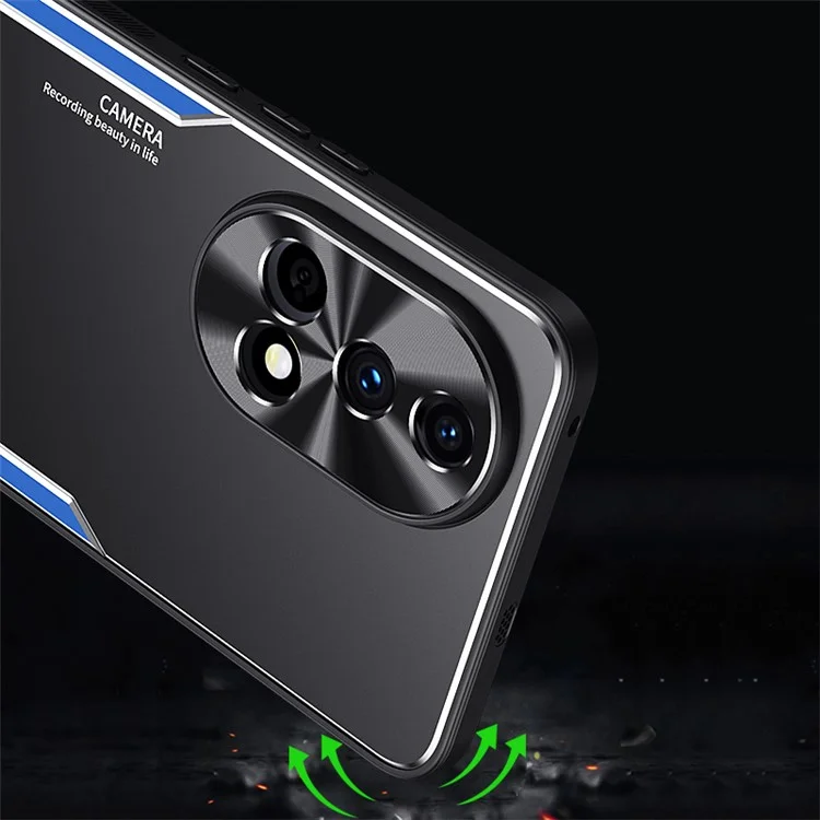 Für Huawei nova 12 5G Case TPU + Aluminiumlegierung Stoßfestes Handyhülle - Blau