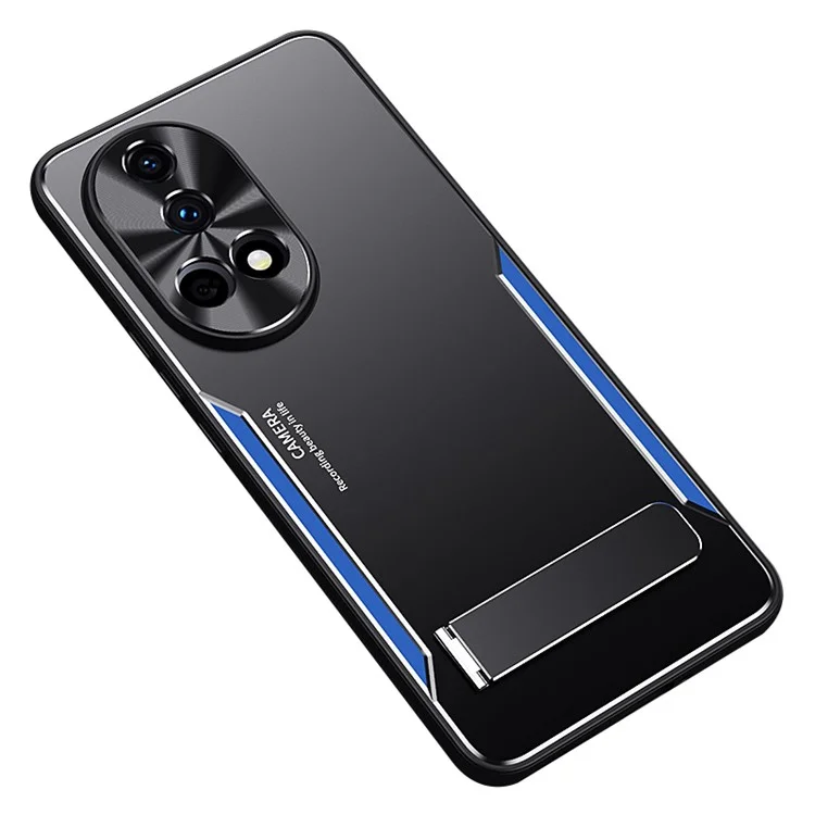 Para Huawei nova 12 5G Funda con Soporte Aleación de Aluminio + TPU Funda Protectora Resistente a Golpes - Azul