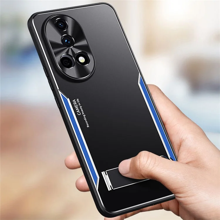 Para Huawei nova 12 5G Funda con Soporte Aleación de Aluminio + TPU Funda Protectora Resistente a Golpes - Azul