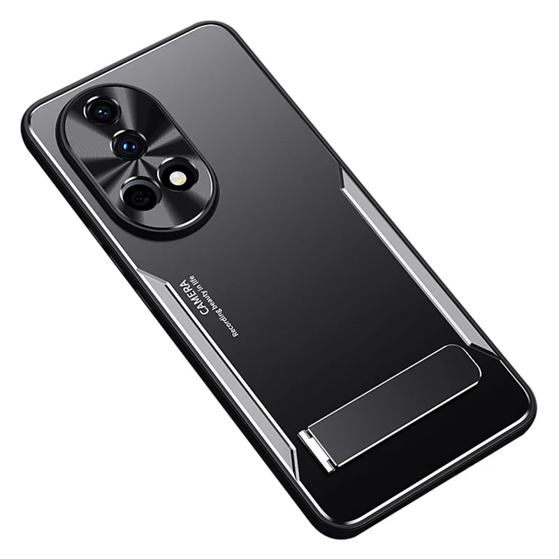 Für Huawei nova 12 Ultra 5G / nova 12 Pro 5G Hülle Aluminiumlegierung + TPU Ständer Handyhülle - Silber