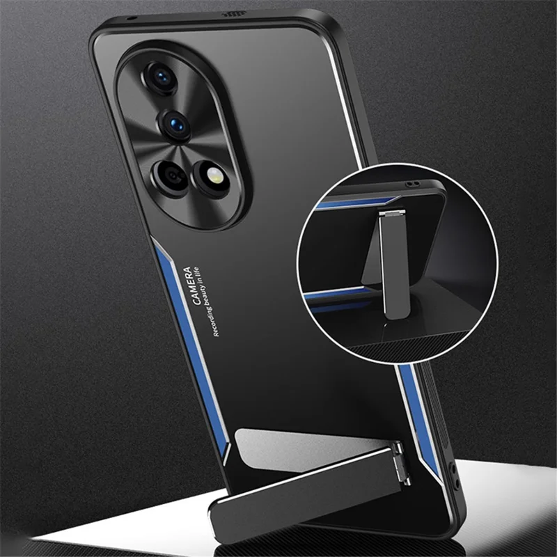 Für Huawei nova 12 Ultra 5G / nova 12 Pro 5G Hülle Aluminiumlegierung + TPU Ständer Handyhülle - Silber