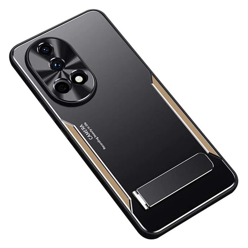 Per Huawei nova 12 Ultra 5G / nova 12 Pro 5G Custodia Lega di Alluminio + TPU Stand Telefono Cover - Oro