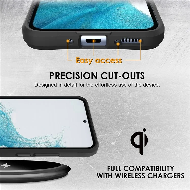 Combat X Mode Series for Samsung Galaxy A35 5G Cell Phone Cases TPU+PC Anti-fall Cover - Black