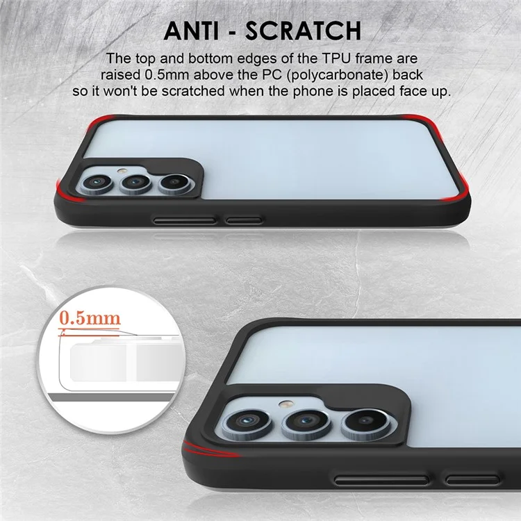 Combat X Mode Series for Samsung Galaxy A35 5G Cell Phone Cases TPU+PC Anti-fall Cover - Black