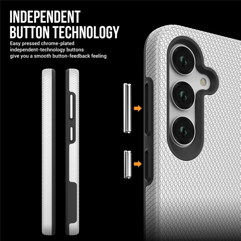 Phone Case for Samsung Galaxy A55 5G Shell Drop-resistant TPU+PC Back Cover - Silver