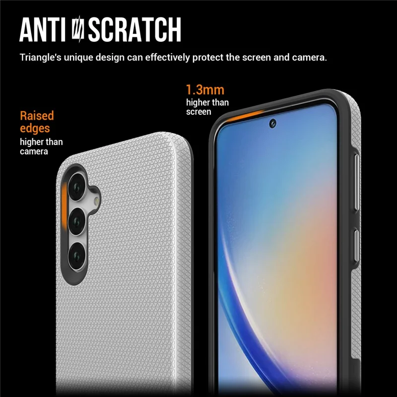 Phone Case for Samsung Galaxy A55 5G Shell Drop-resistant TPU+PC Back Cover - Silver