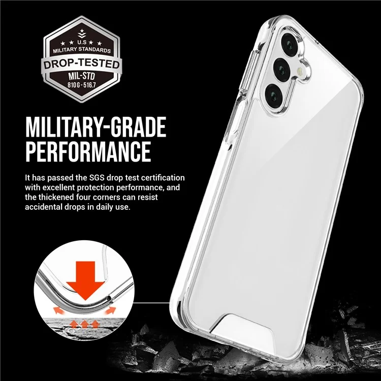 Space Series Per Samsung Galaxy A55 5G Custodia Chiara TPU+PC Grado Militare Anti-caduta Guscio del Telefono