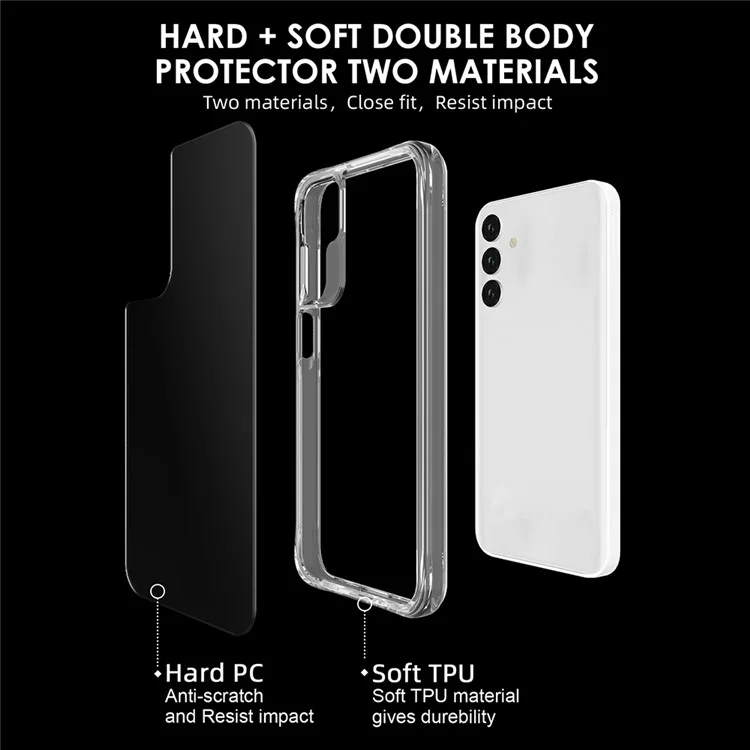 Pour Samsung Galaxy A25 5G (Global) (161,0 x 76,5 x 8,3mm) Coque arrière PC + TPU Super Clear Phone Cover