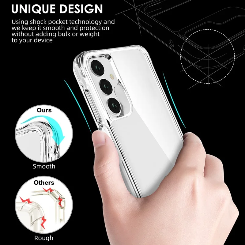 Pour Samsung Galaxy A25 5G (Global) (161,0 x 76,5 x 8,3mm) Coque arrière PC + TPU Super Clear Phone Cover