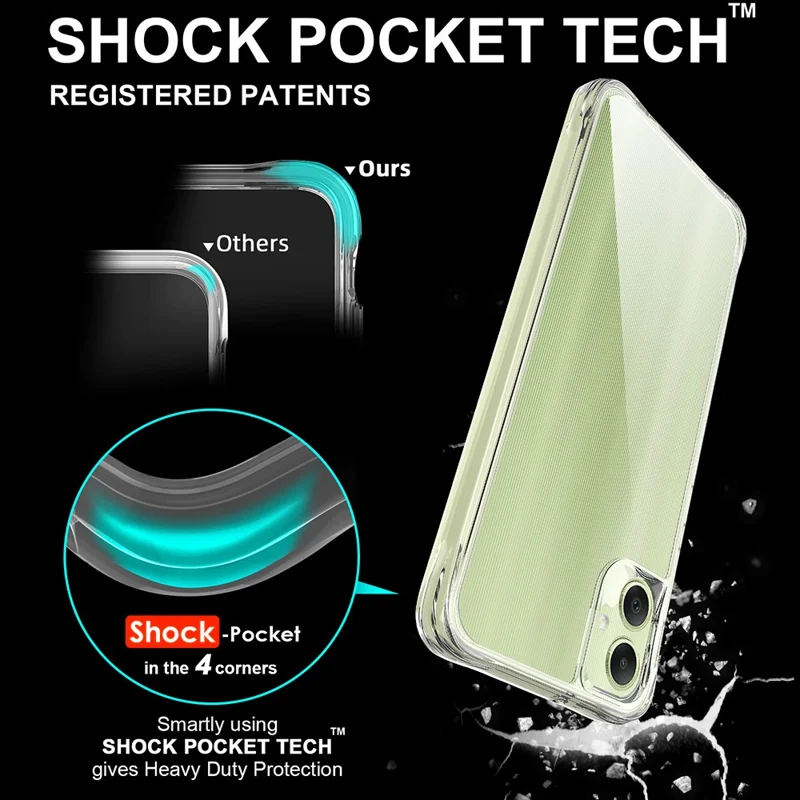 For Samsung Galaxy A05 4G Fall Protection PC + TPU Case Super Clear Phone Cover