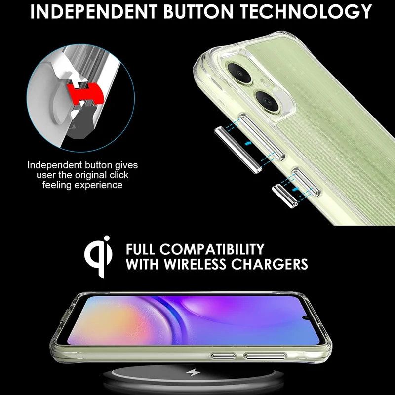 For Samsung Galaxy A05 4G Fall Protection PC + TPU Case Super Clear Phone Cover