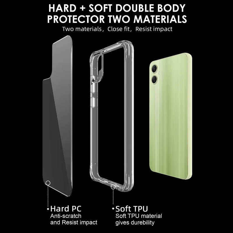 For Samsung Galaxy A05 4G Fall Protection PC + TPU Case Super Clear Phone Cover