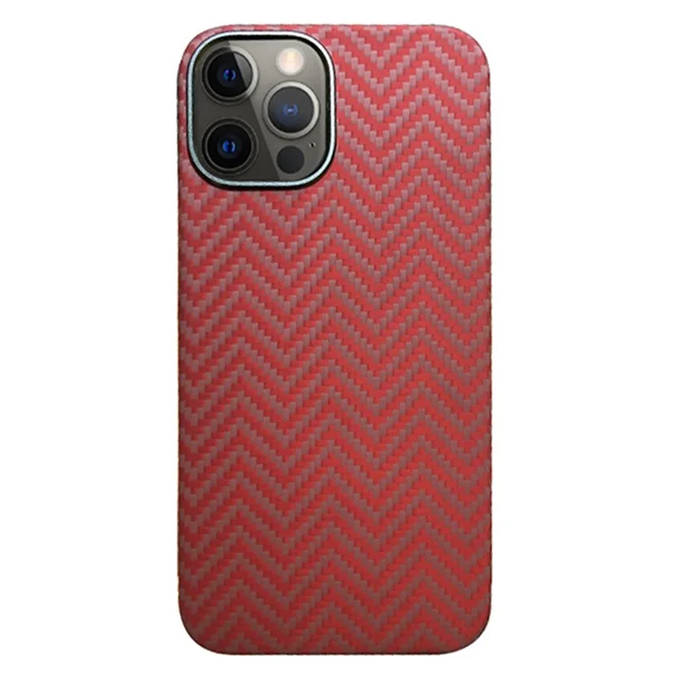 KZDOO For iPhone 15 Pro Cell Phone Cases Real Kevlar Aramid Fiber Scratch-proof Cover - M Texture  /  Red