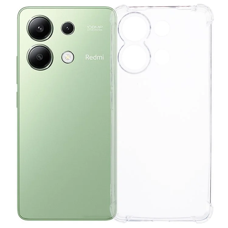 Для Xiaomi Redmi Note 13 4G Clear TPU Case Phone Cover Enhanced Four Corner