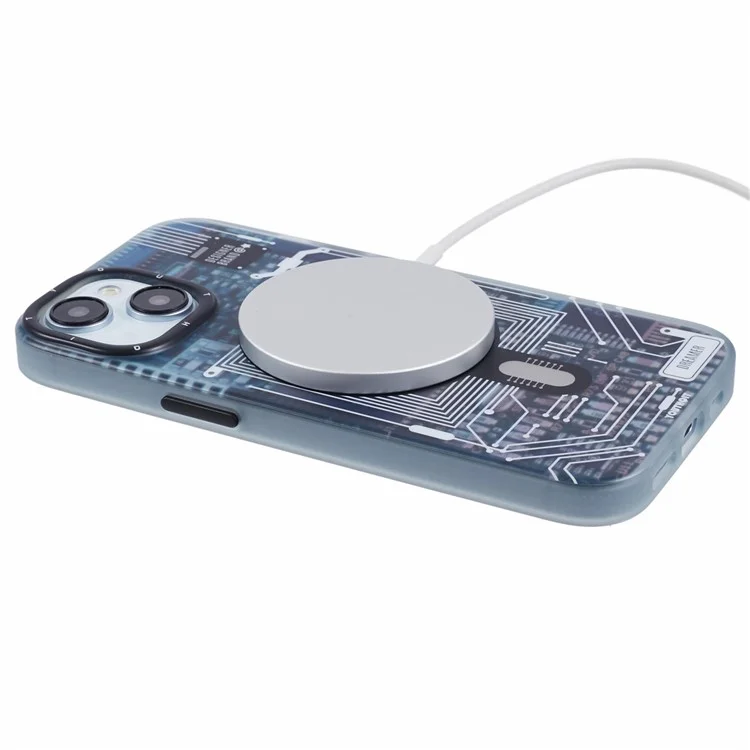 Étui pour iPhone 13 de la série MLY, conception de circuit imprimé en TPU+acrylique, compatible avec MagSafe