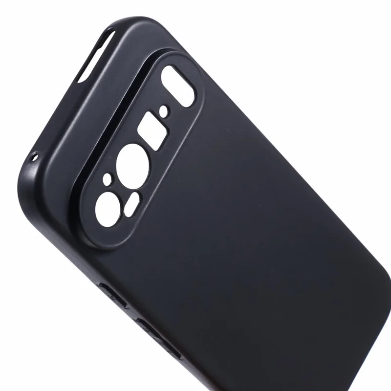 For Google Pixel 9 Pro Cell Phone Case Glossy TPU Drop Protection Cover (Precise Lens Cutouts) - Black