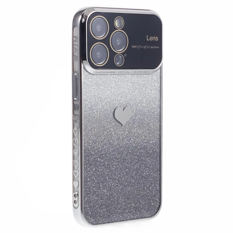 For iPhone 15 Pro Max Case Electroplating Edge TPU Shiny Phone Cover - Silver