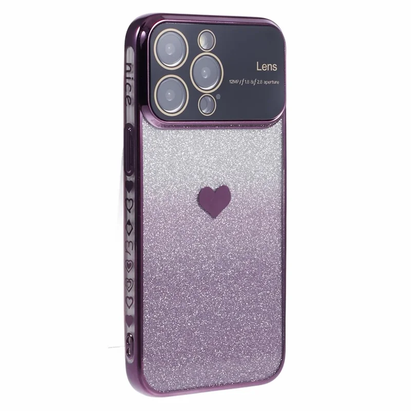 For iPhone 15 Pro Max Case Electroplating Edge TPU Shiny Phone Cover - Dark Purple