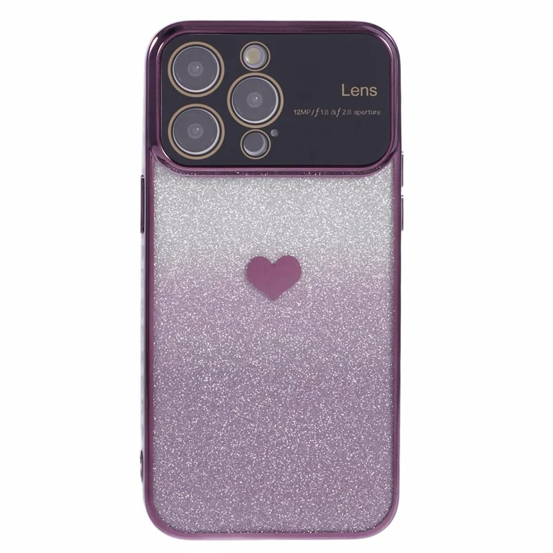 For iPhone 15 Pro Max Case Electroplating Edge TPU Shiny Phone Cover - Dark Purple
